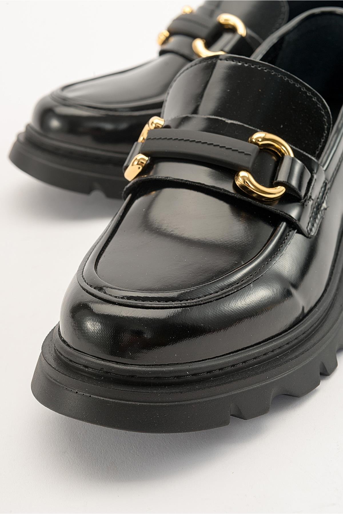 46-271-2-SIYAH ACMAFRAS Siyah Açma Kadın Loafer