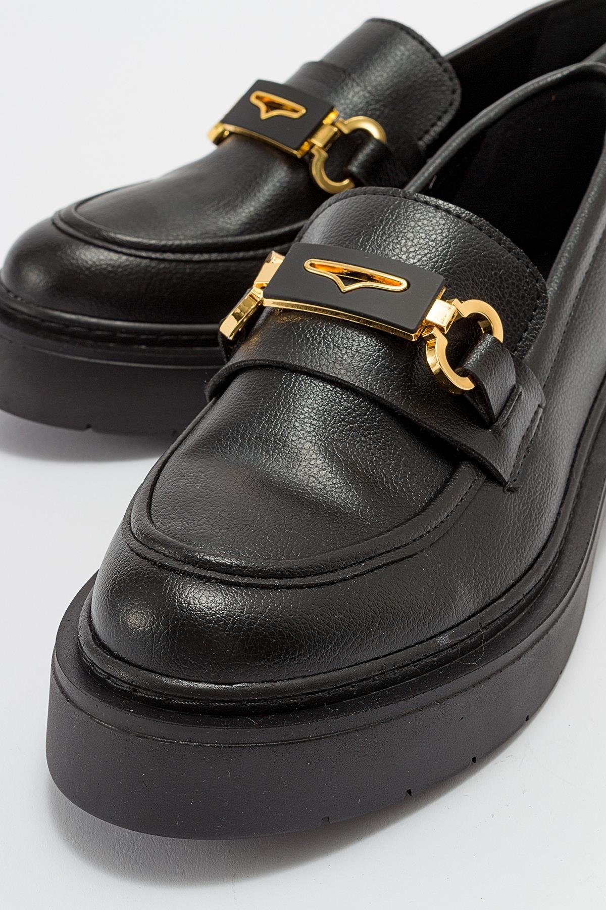 46-5003-5-SIYAH FLOTERUNTE Siyah Floter Kadın Loafer