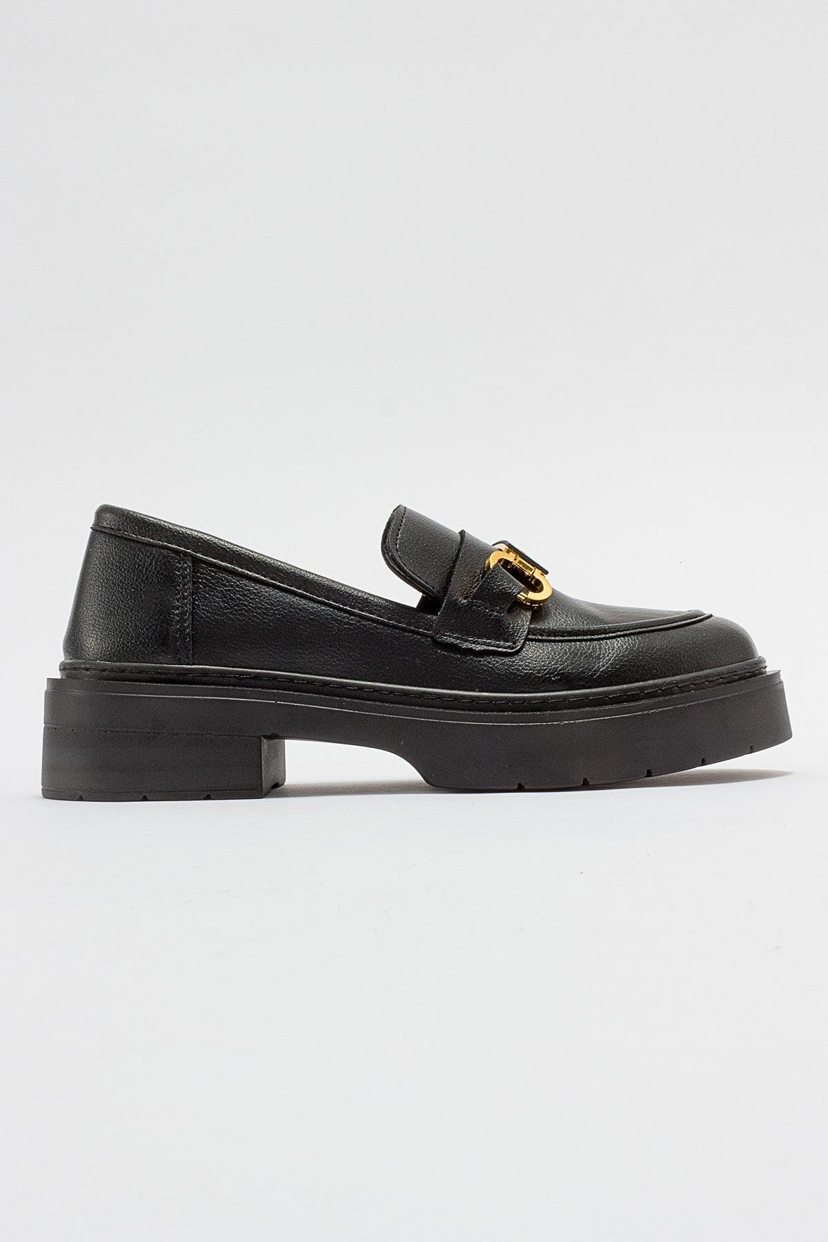 46-5003-5-SIYAH FLOTERUNTE Siyah Floter Kadın Loafer