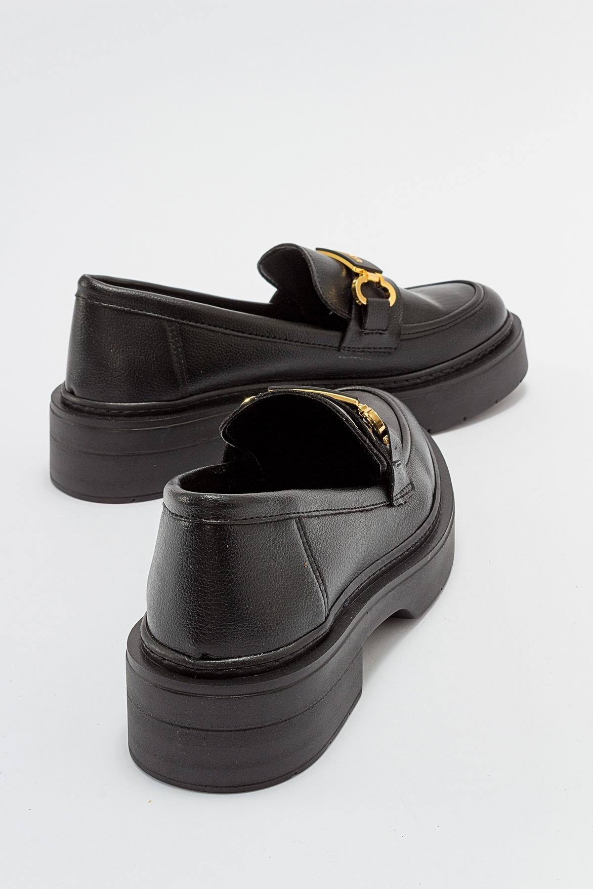 46-5003-5-SIYAH FLOTERUNTE Siyah Floter Kadın Loafer