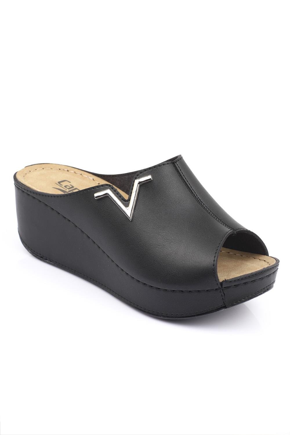 Capone 6145 Women Black Platform V Clip Accessory Sandals