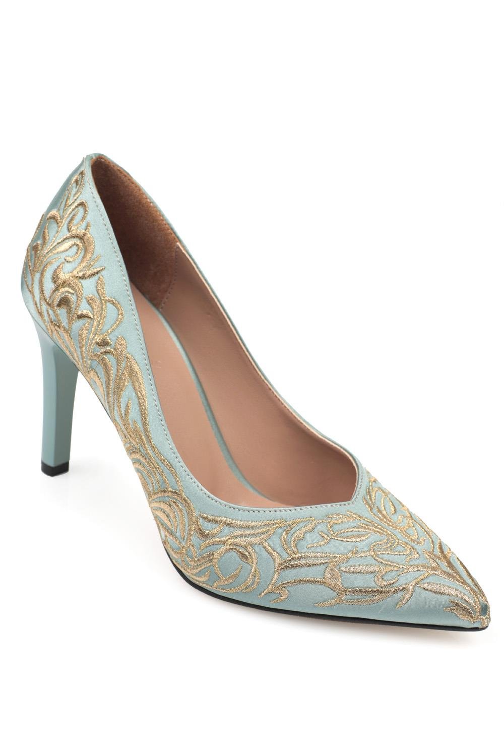 Capone Embroidered Satin Stiletto