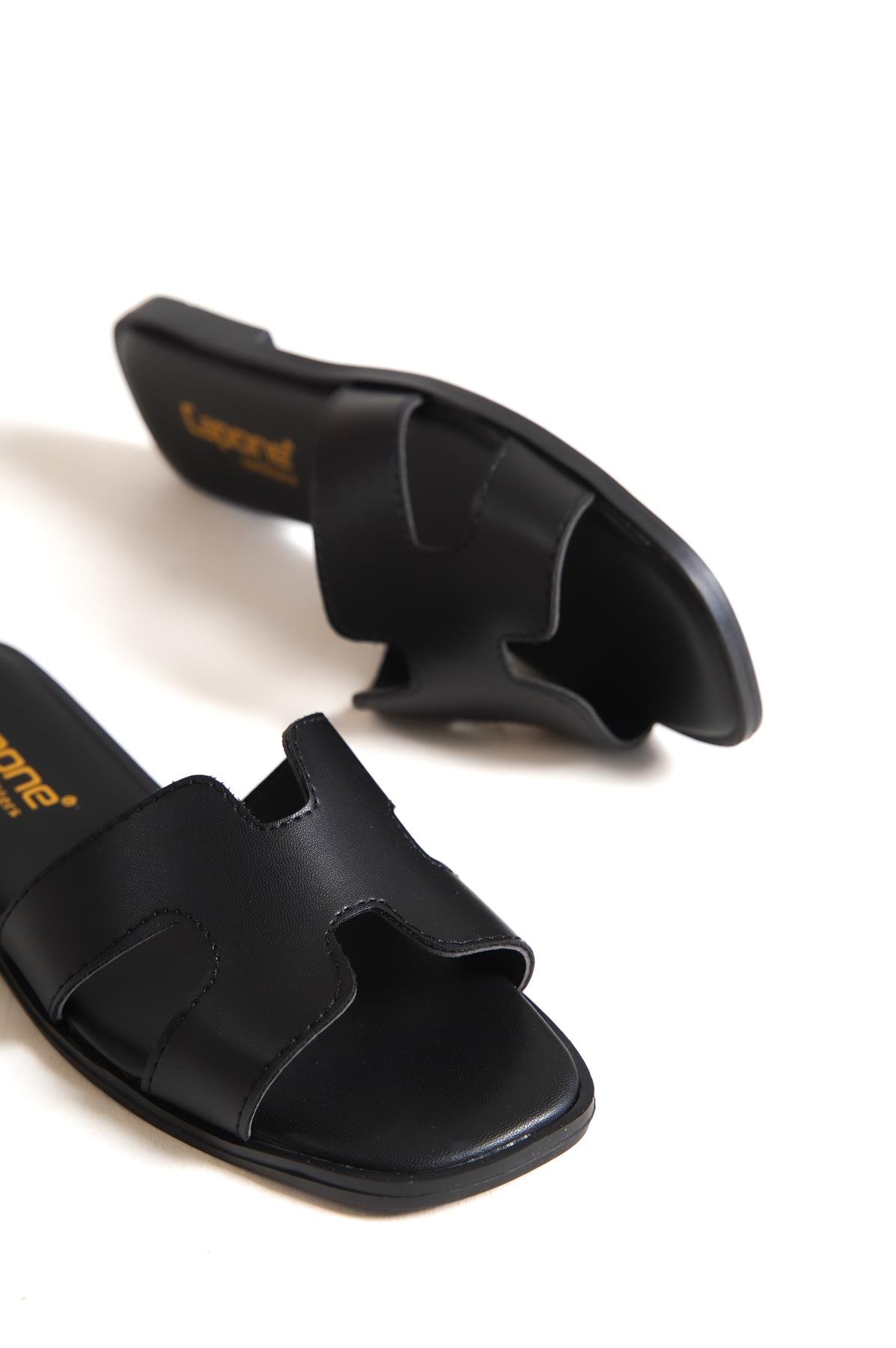 Capone Halsey Women Black Slide Flat Sandals