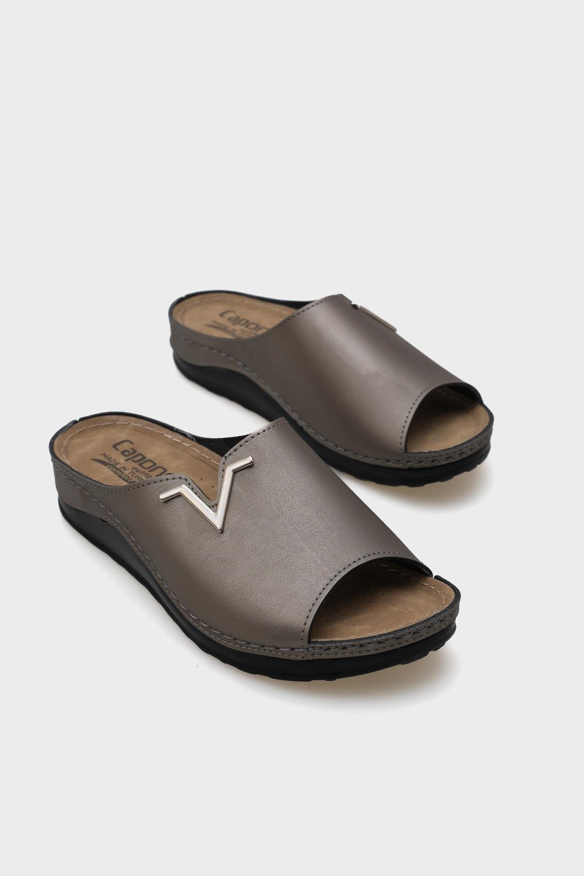 Capone Jada 107012 Women Platinum Slide Comfort Anatomical Sandals