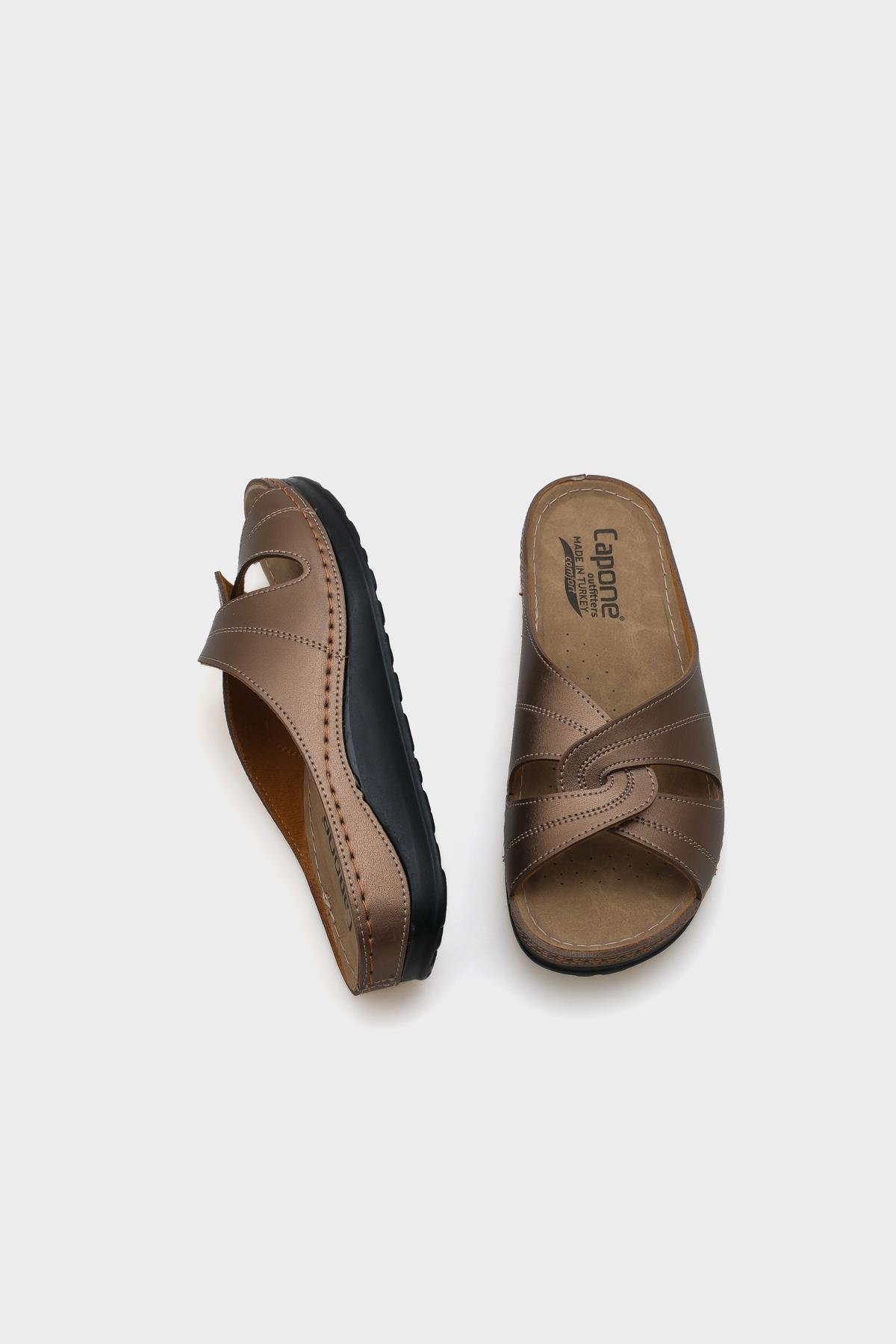 Capone Janel 107090 Women Copper Slingback Comfort Anatomical Sandals