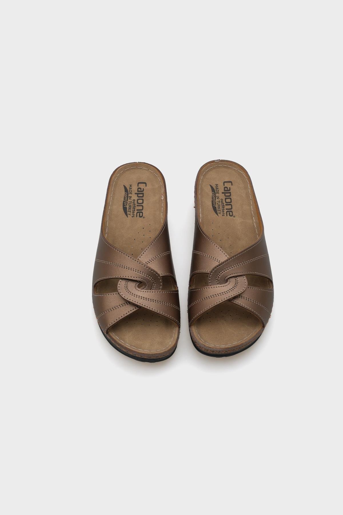 Capone Janel 107090 Women Copper Slingback Comfort Anatomical Sandals