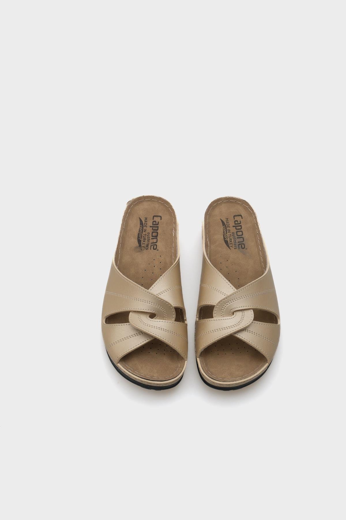 Capone Janel 107090 Women Gold Slingback Comfort Anatomical Sandals