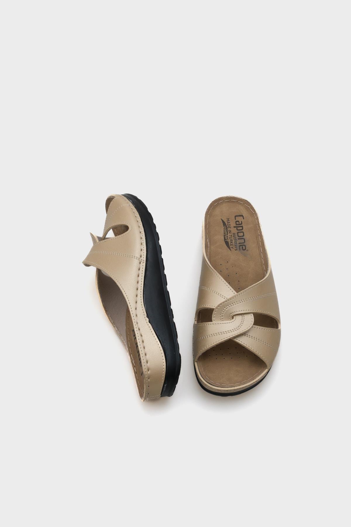 Capone Janel 107090 Women Gold Slingback Comfort Anatomical Sandals