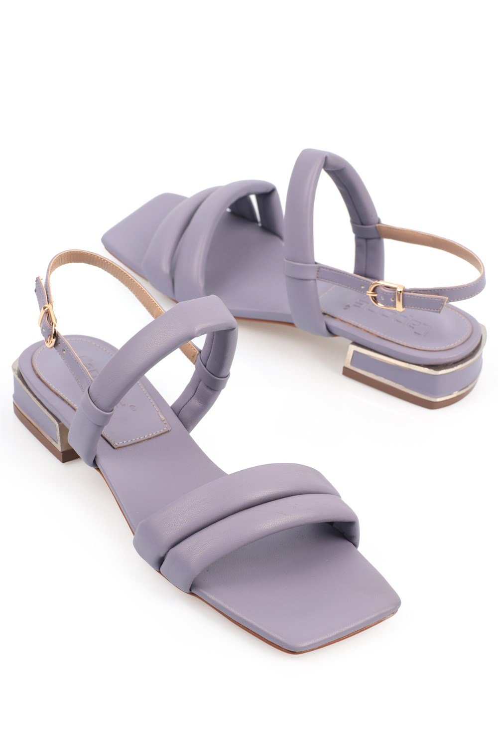 Capone Low Heel Slingback Blunt Toe Women Lilac Sandals