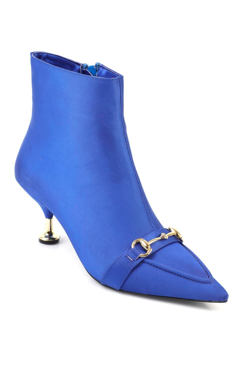 Capone Outfitters 1554 Women Satin Sax Blue Boot