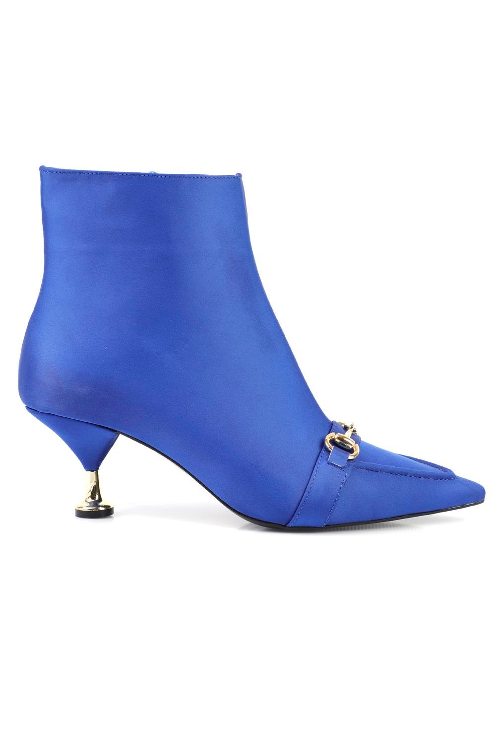 Capone Outfitters 1554 Women Satin Sax Blue Boot