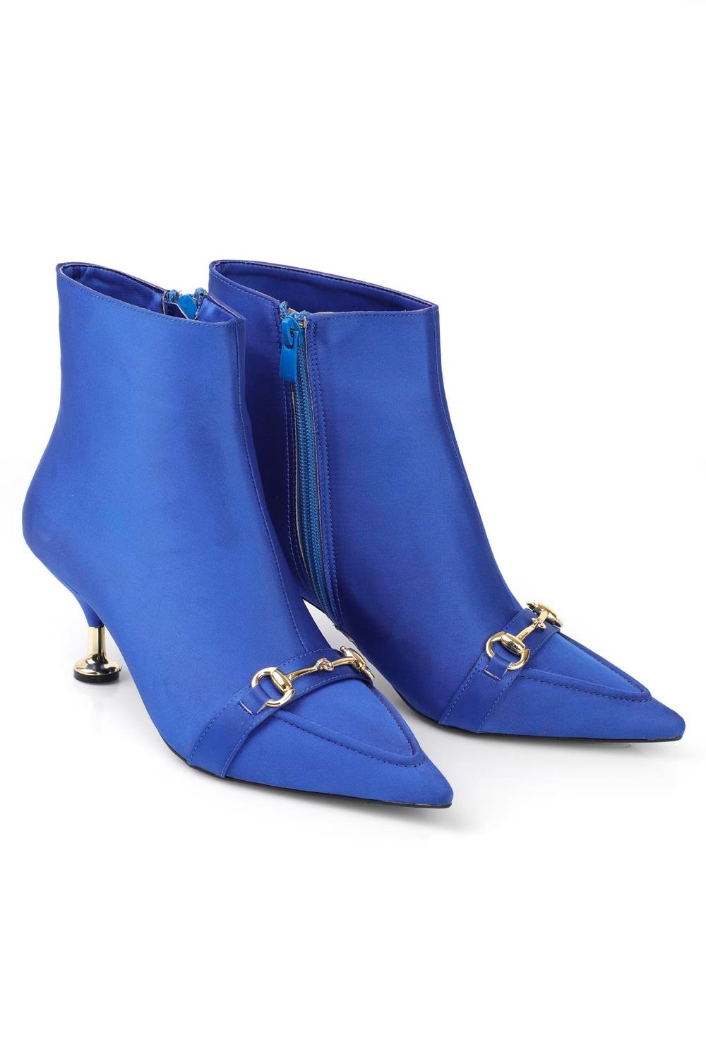 Capone Outfitters 1554 Women Satin Sax Blue Boot