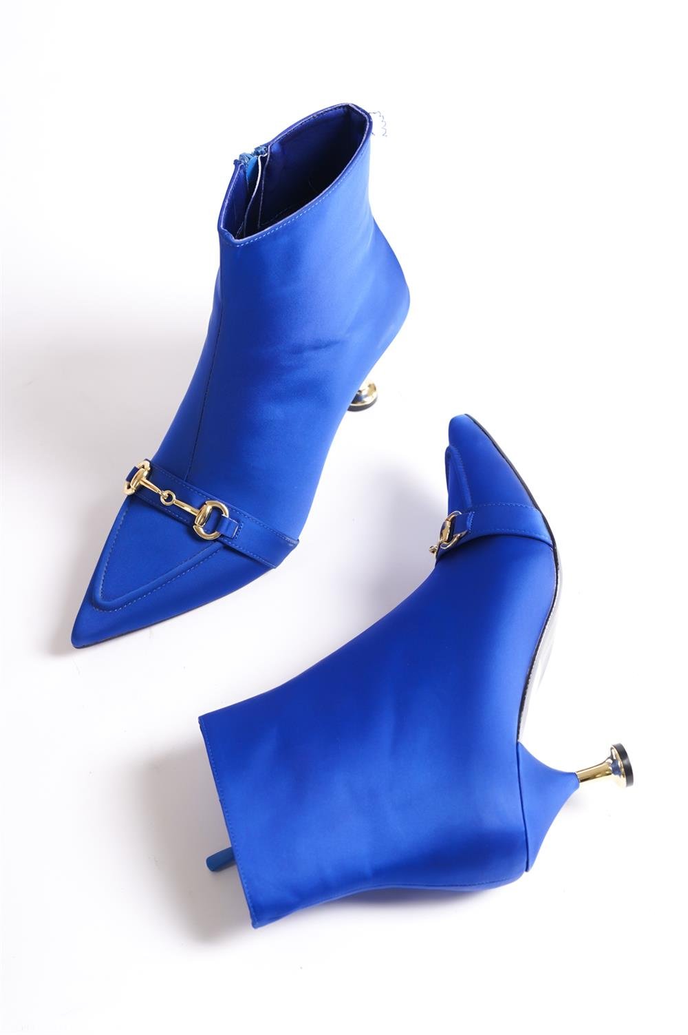 Capone Outfitters 1554 Women Satin Sax Blue Boot