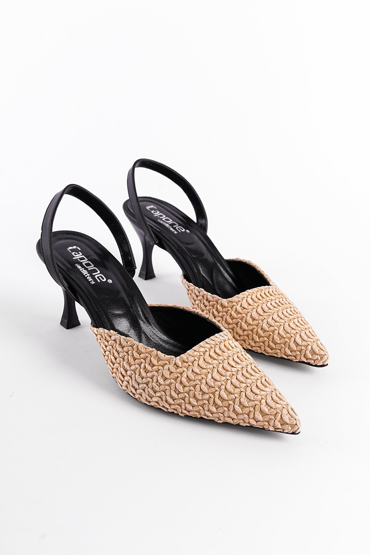 Capone Outfitters 728 Women Nude Black Heeled