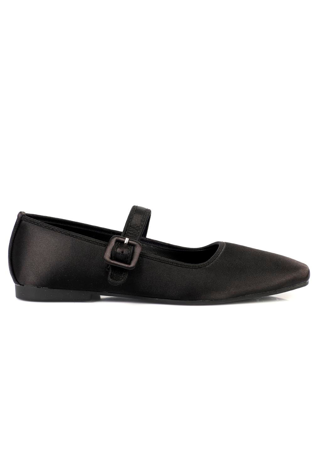 Capone Outfitters F14 Women Satin Black Ballerina