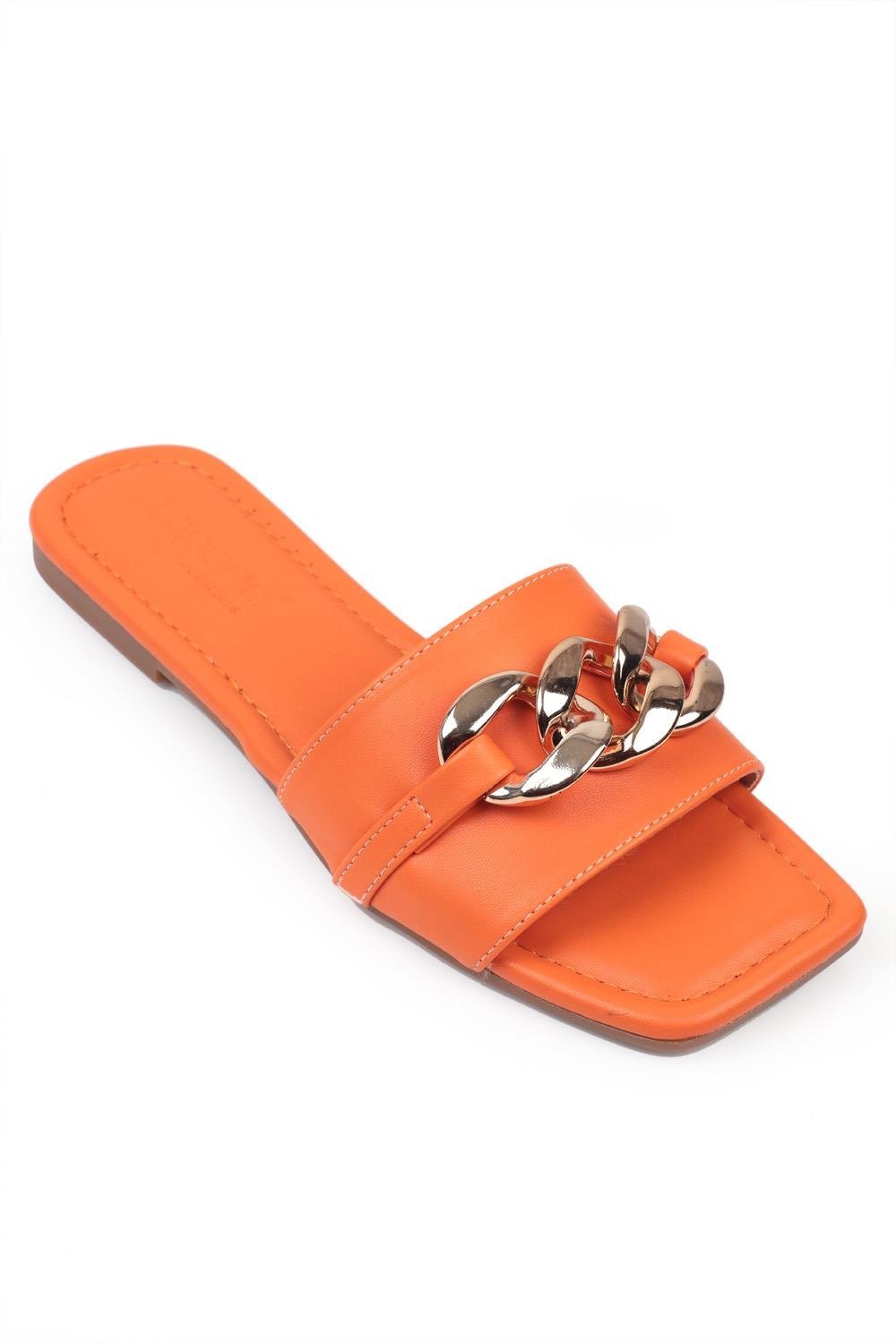 Capone Single Band Chain Detail Woman Sandals