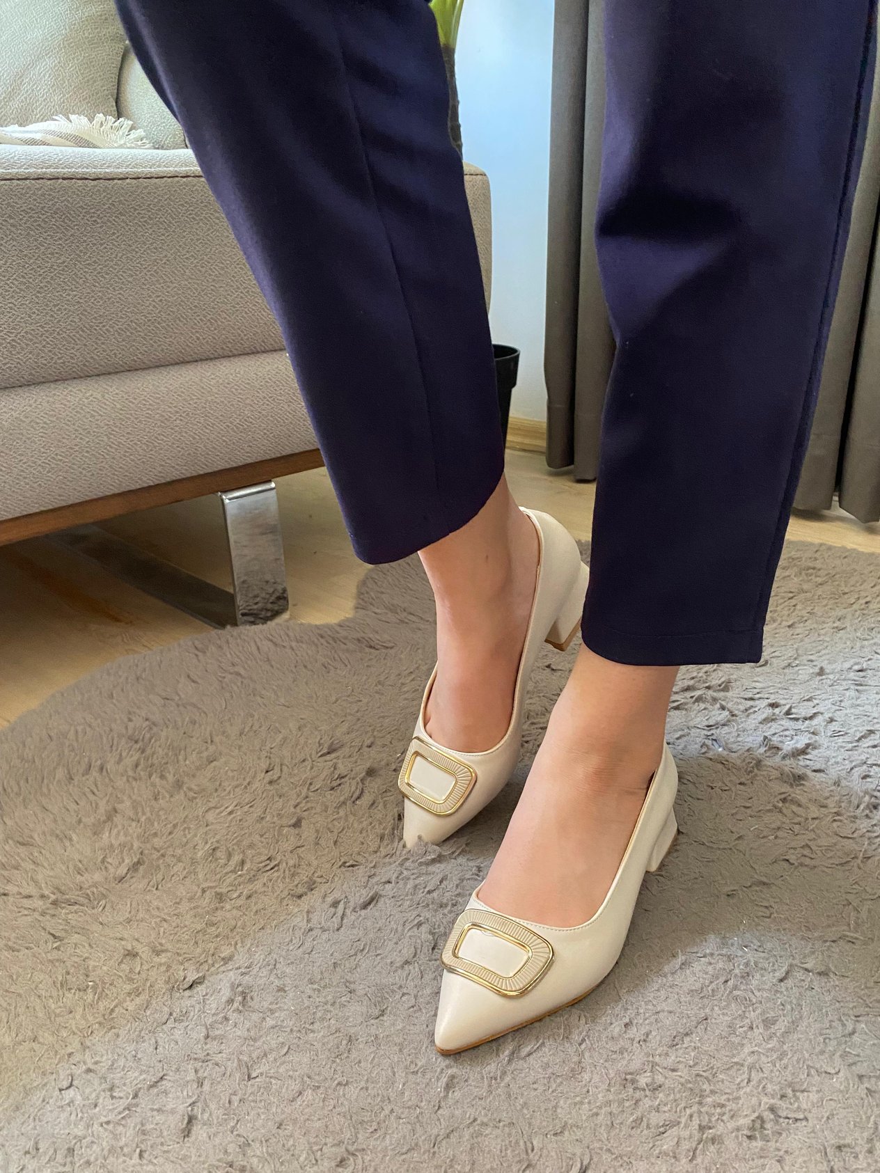 Kadın Pita Tokalı  Stiletto Alcak Ökçe Abiye Ayakkabı
