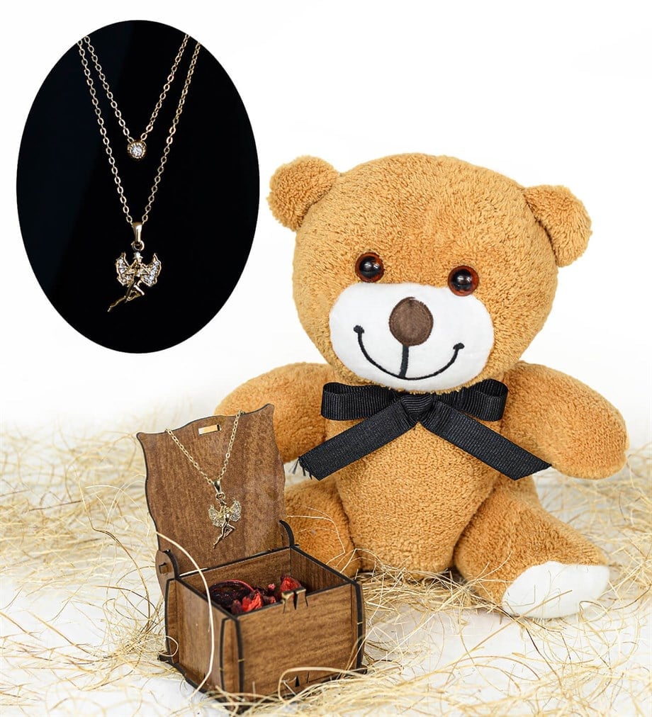 24a vergoldete Engelskette mit einem netten Teddybären