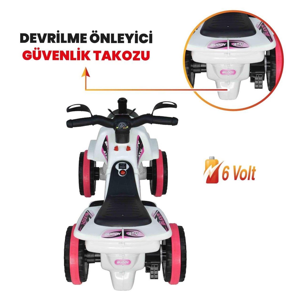 Akülü ATV Tren Müzikli ve Led Işıklı 6V Buddy Özgüner Oyuncak