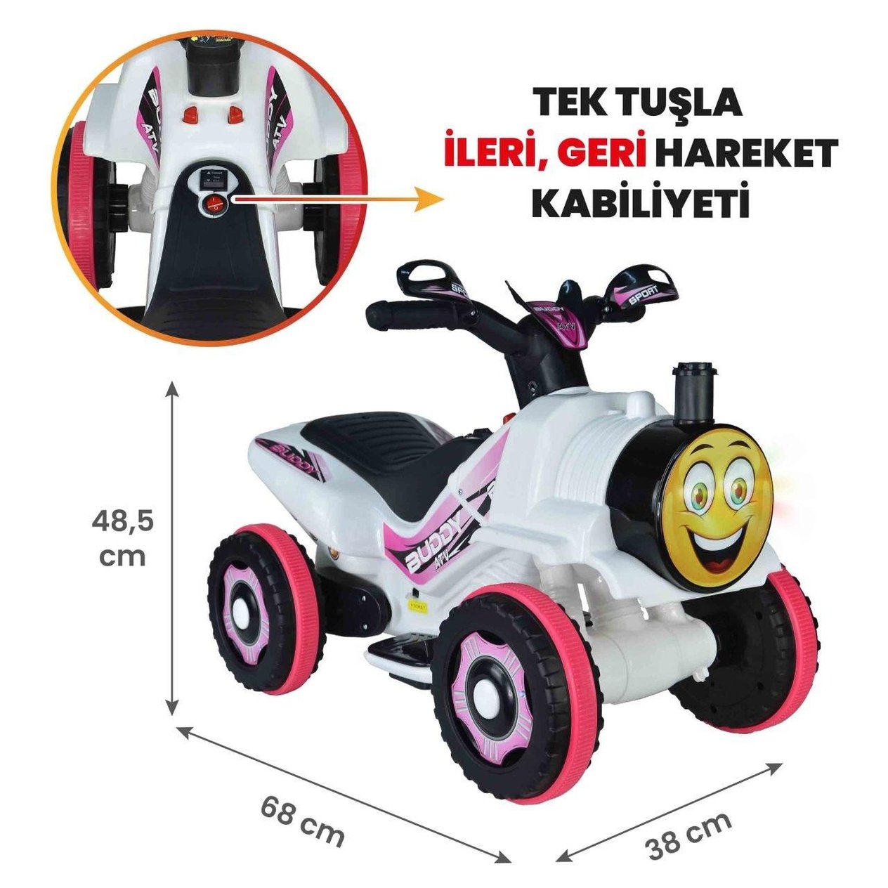 Akülü ATV Tren Müzikli ve Led Işıklı 6V Buddy Özgüner Oyuncak