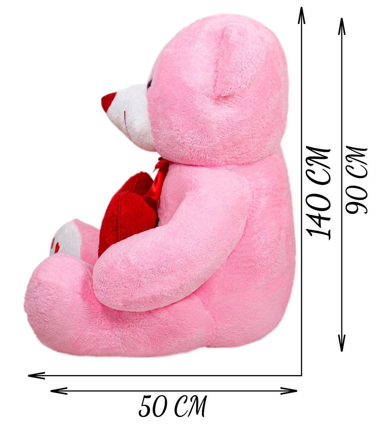 Kişiye Özel 140 cm Kalpli Ayıcık Bobo Özgüner Oyuncak