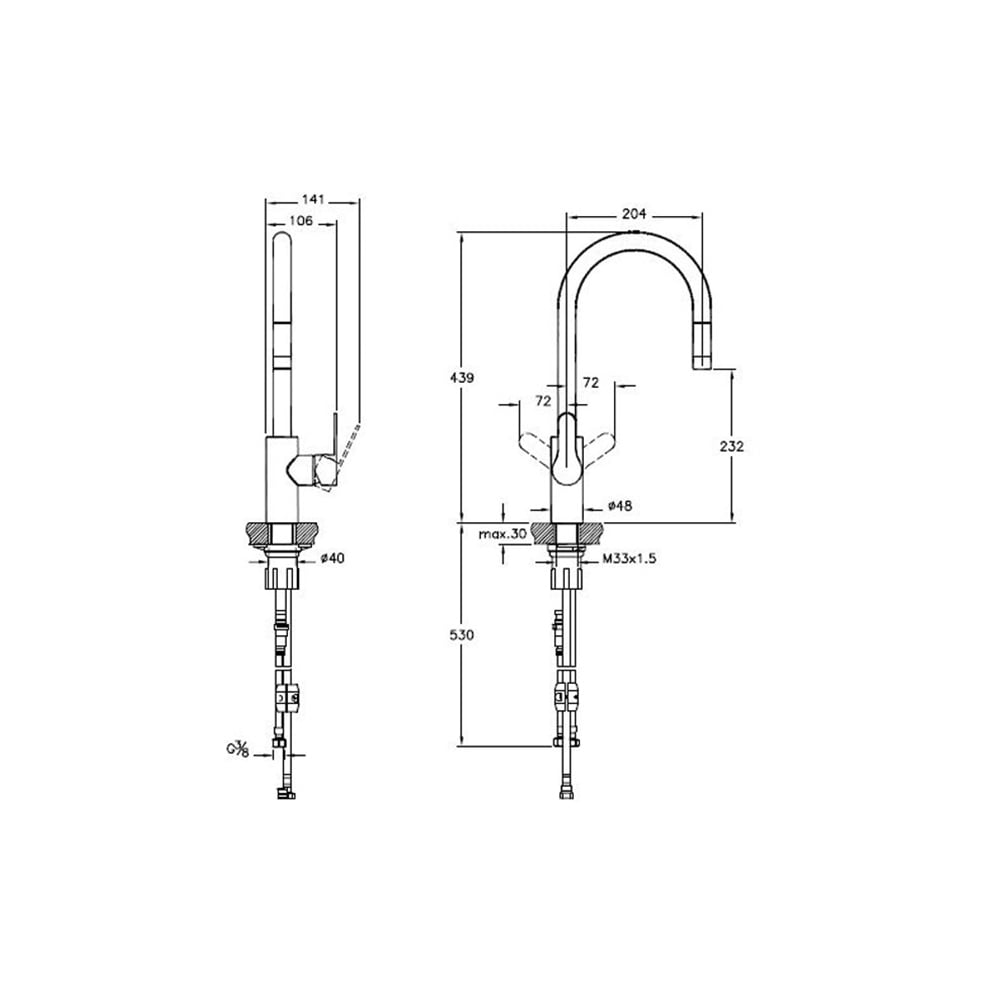 ArtemaArtema İnox Pull-Down Kuğu Mutfak Eviye Bataryası
