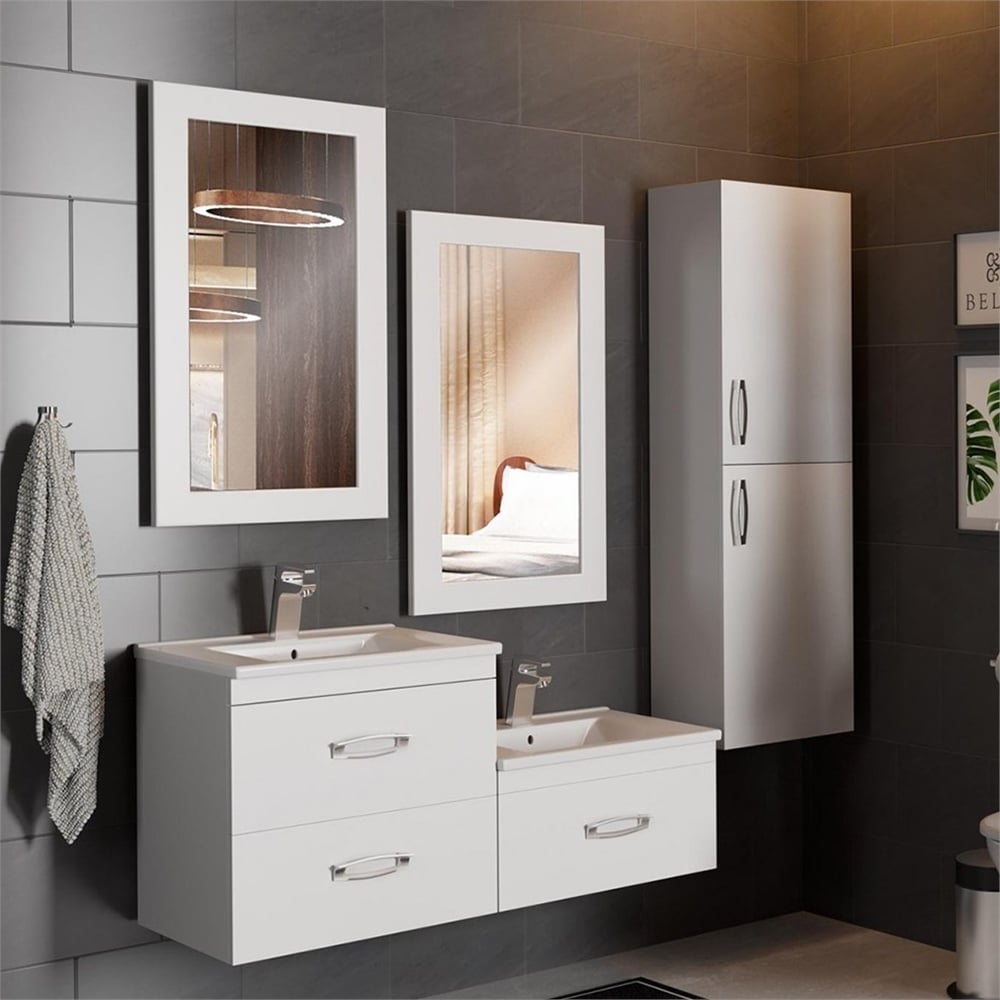 BelinzaNavara 120 Cm Çift Lavabolu Banyo Dolabı