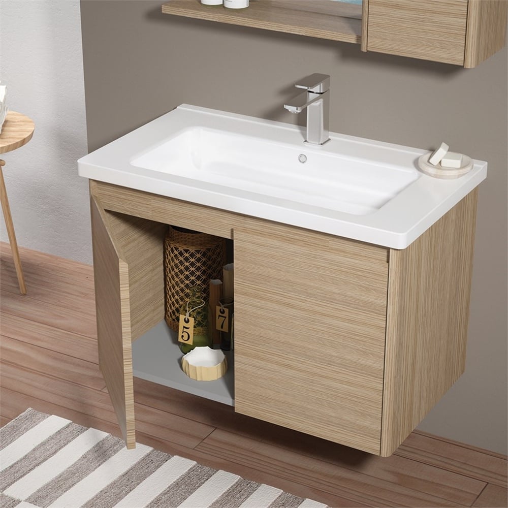 OrkaDüden Kapaklı 80 cm Banyo Dolabı