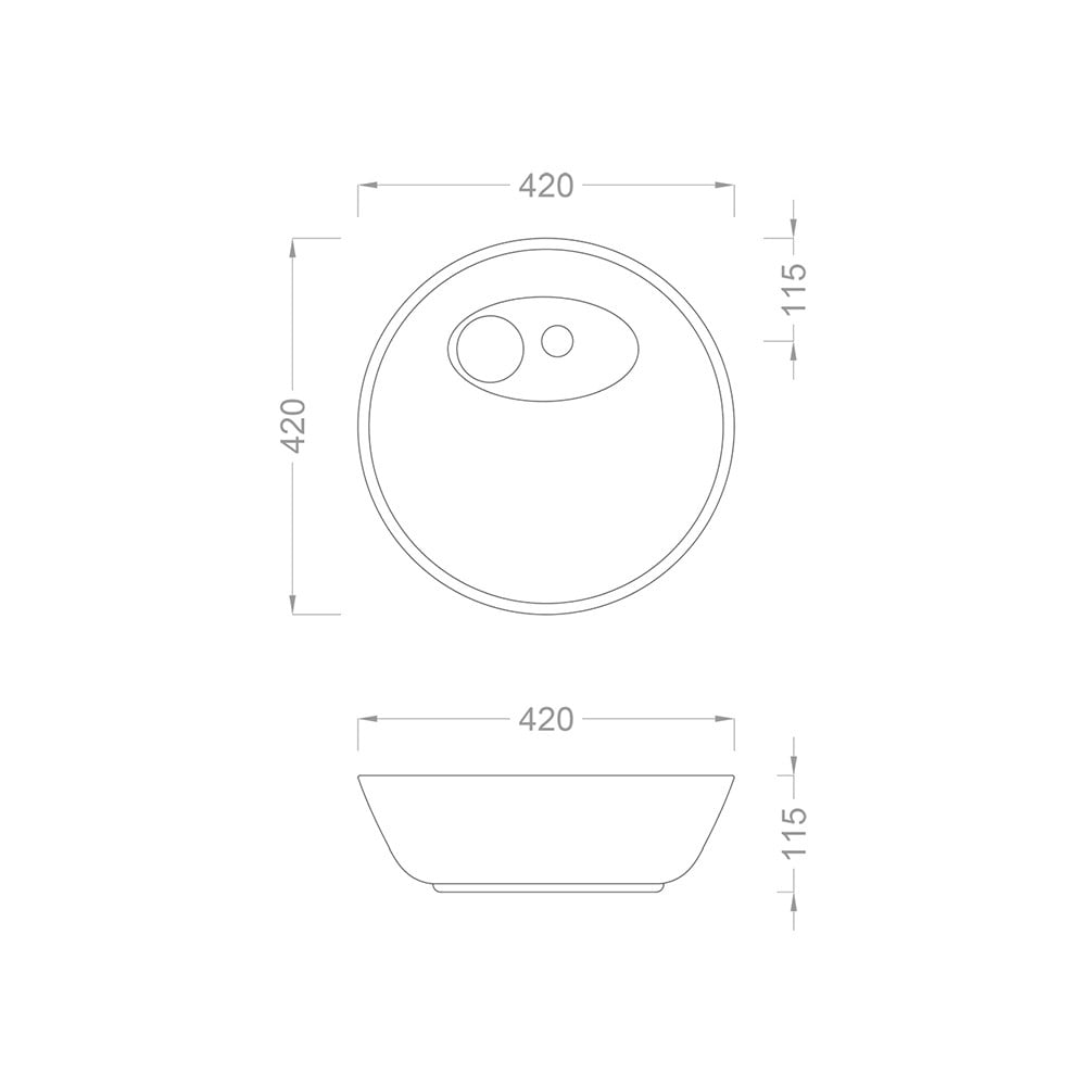 Pure Concept42 cm Beyaz Tezgah Üstü Çanak Lavabo  