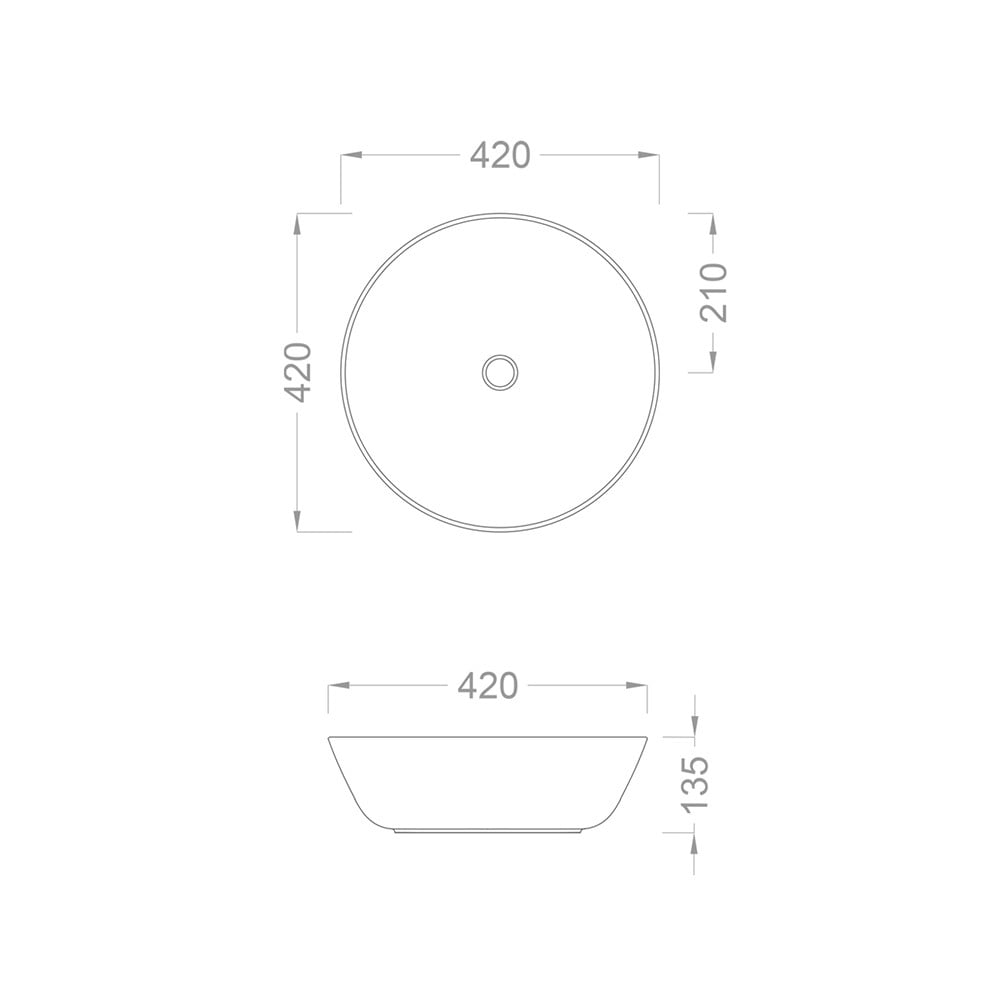 Pure Concept42 cm Siyah Parlak Tezgah Üstü Çanak Lavabo 