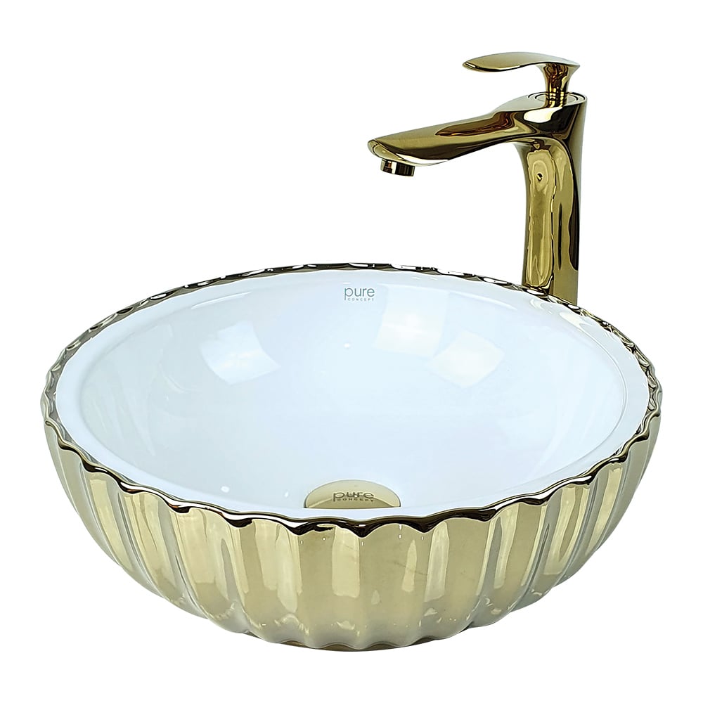 Pure ConceptBeyaz Gold Tezgah Üstü Çanak Lavabo