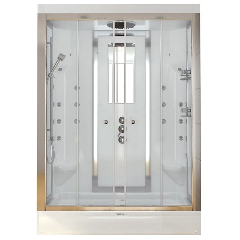 Shower100x160 Freja İki Duvar Arası Tekneli Kompakt Duş Sistemi