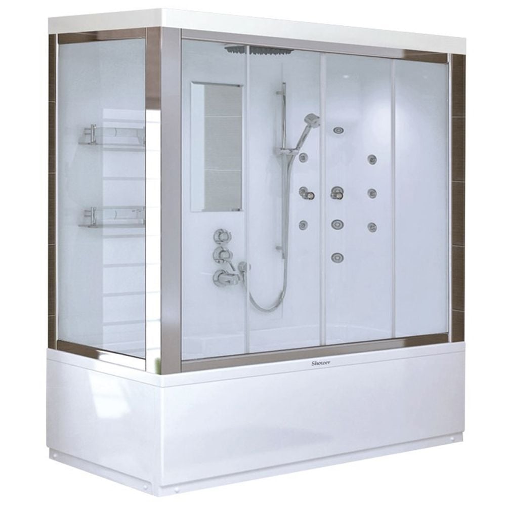 Shower120x170 Elias Dikdörtgen Küvet Üstü Kompakt Duş Sistemi