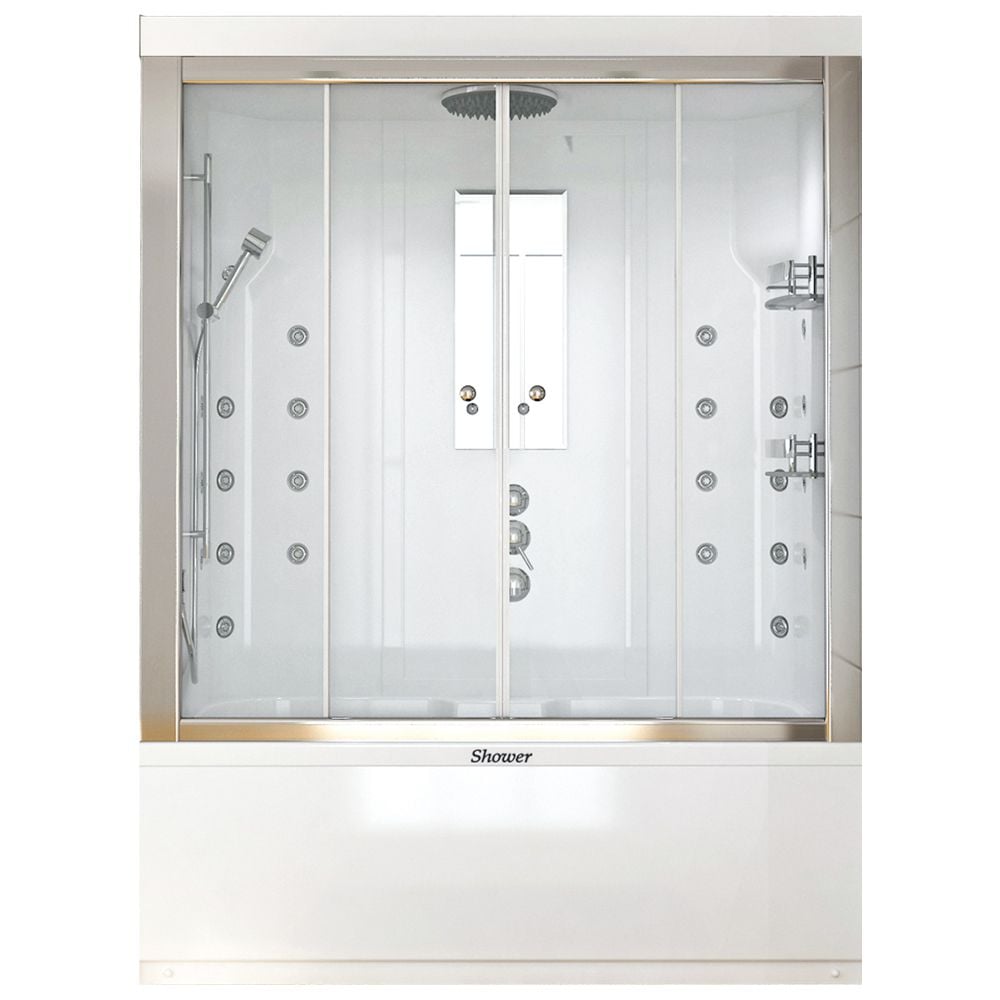 Shower70x180 Golden İki Duvar Arası Küvet Üstü Kompakt Duş Sistemi