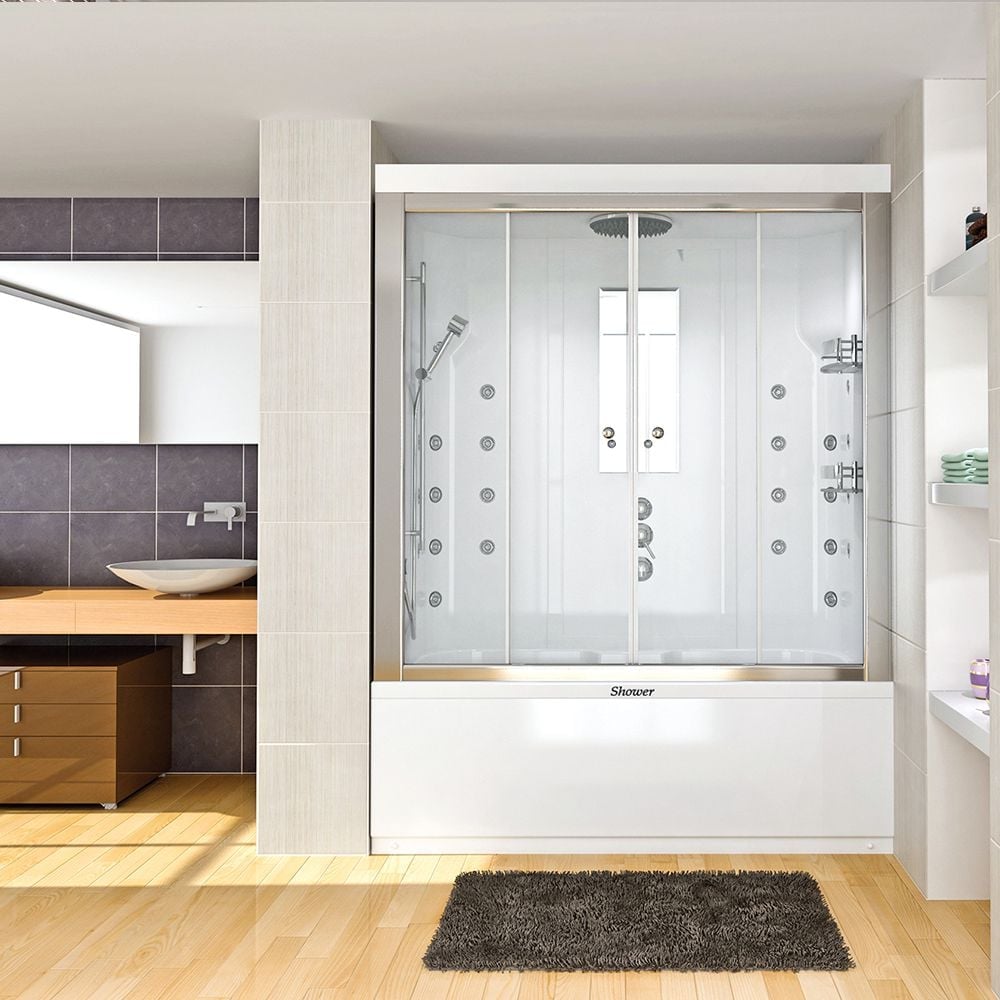 Shower70x180 Golden İki Duvar Arası Küvet Üstü Kompakt Duş Sistemi