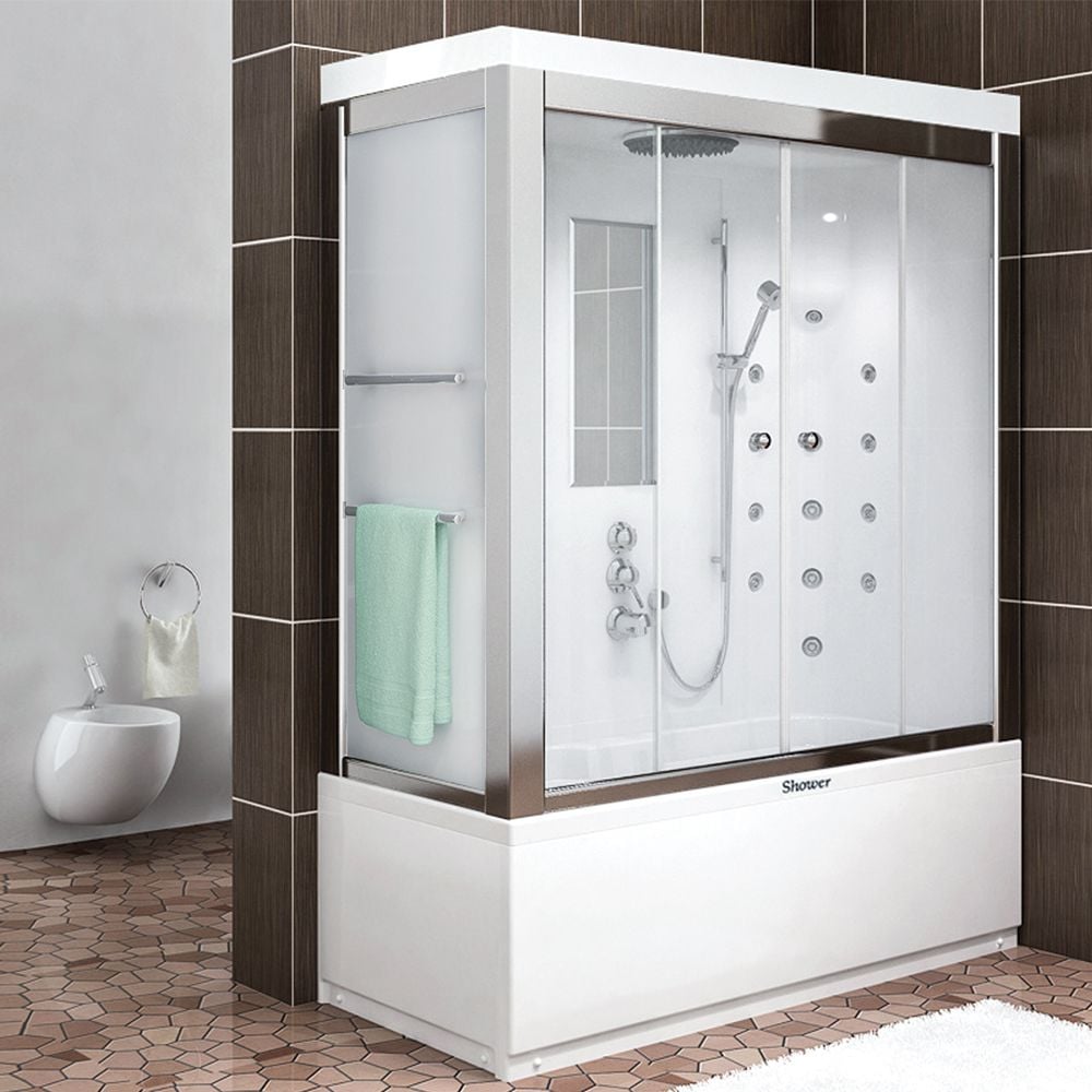 Shower80x170 Wind Dikdörtgen Küvet Üstü Kompakt Duş Sistemi