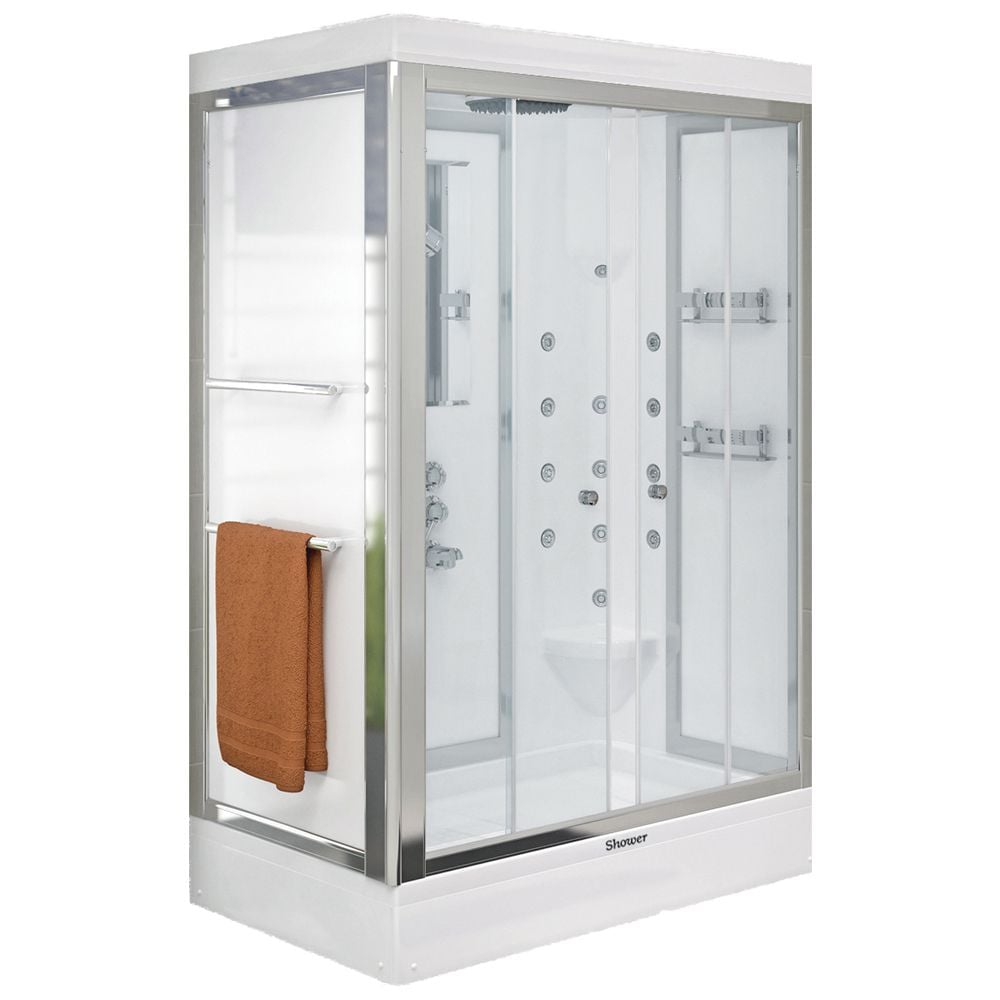 Shower80x180 Flora Dikdörtgen Tekneli Kompakt Duş Sistemi