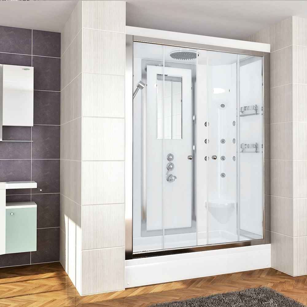 Shower85x120 Fresh İki Duvar Arası Tekneli Kompakt Duş Sistemi