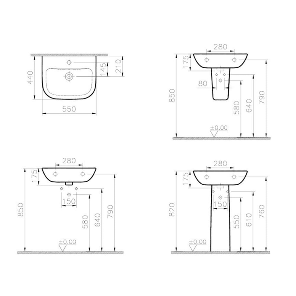 VitraS20 55 cm Lavabo
