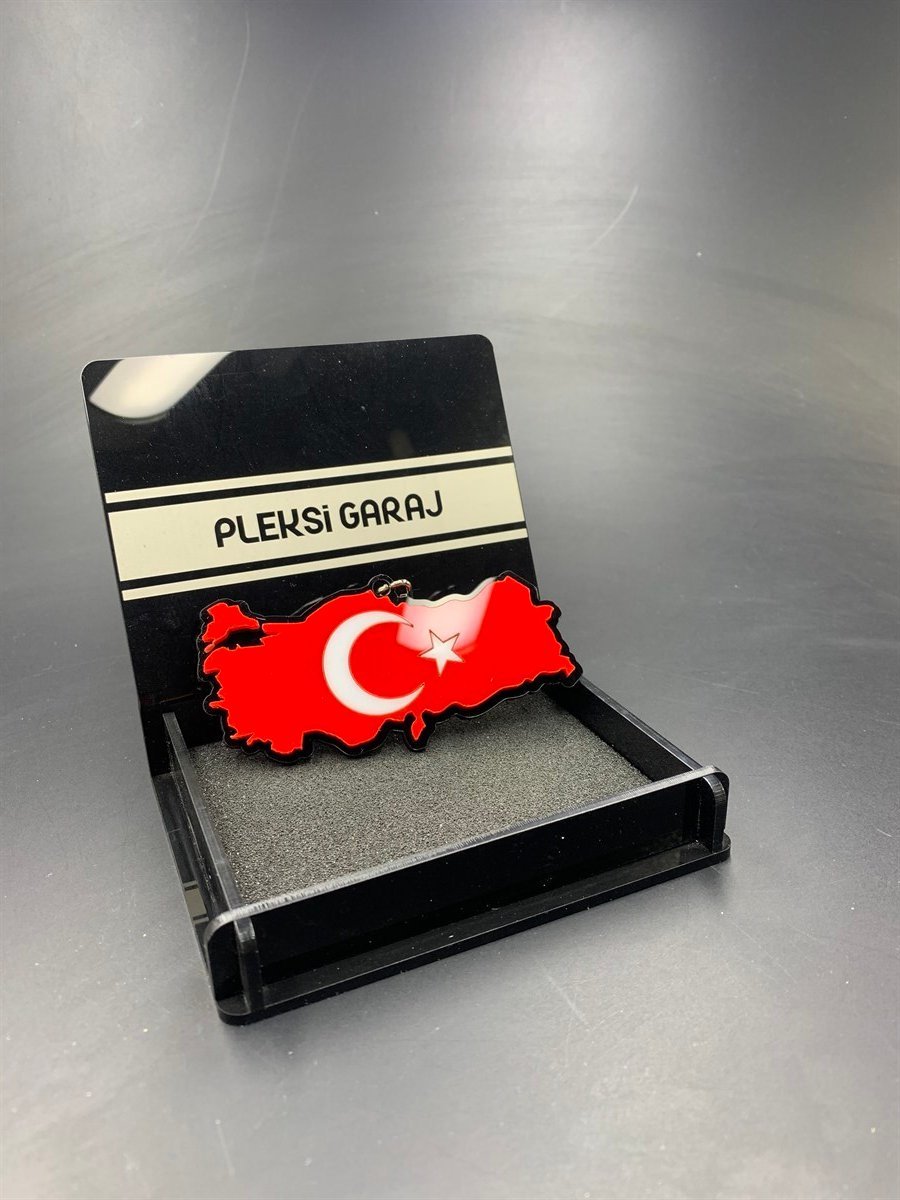 3D Türk Bayrağı Ayna SüsüAyna Süsü
