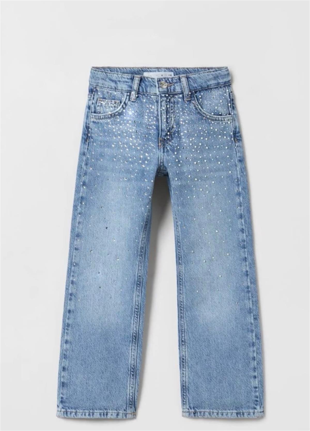 Büyük beden taşlı jean 