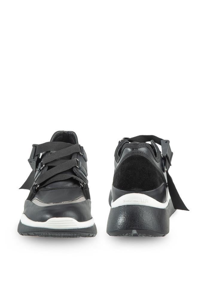 Icon Siyah Deri Kadın Sneakers