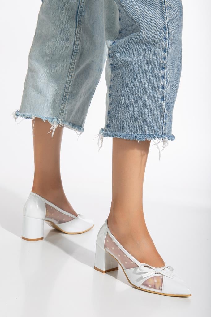 Rahat ve Yüksek Tabanlı Puantiyeli Kadın Stiletto, Ayakkabı