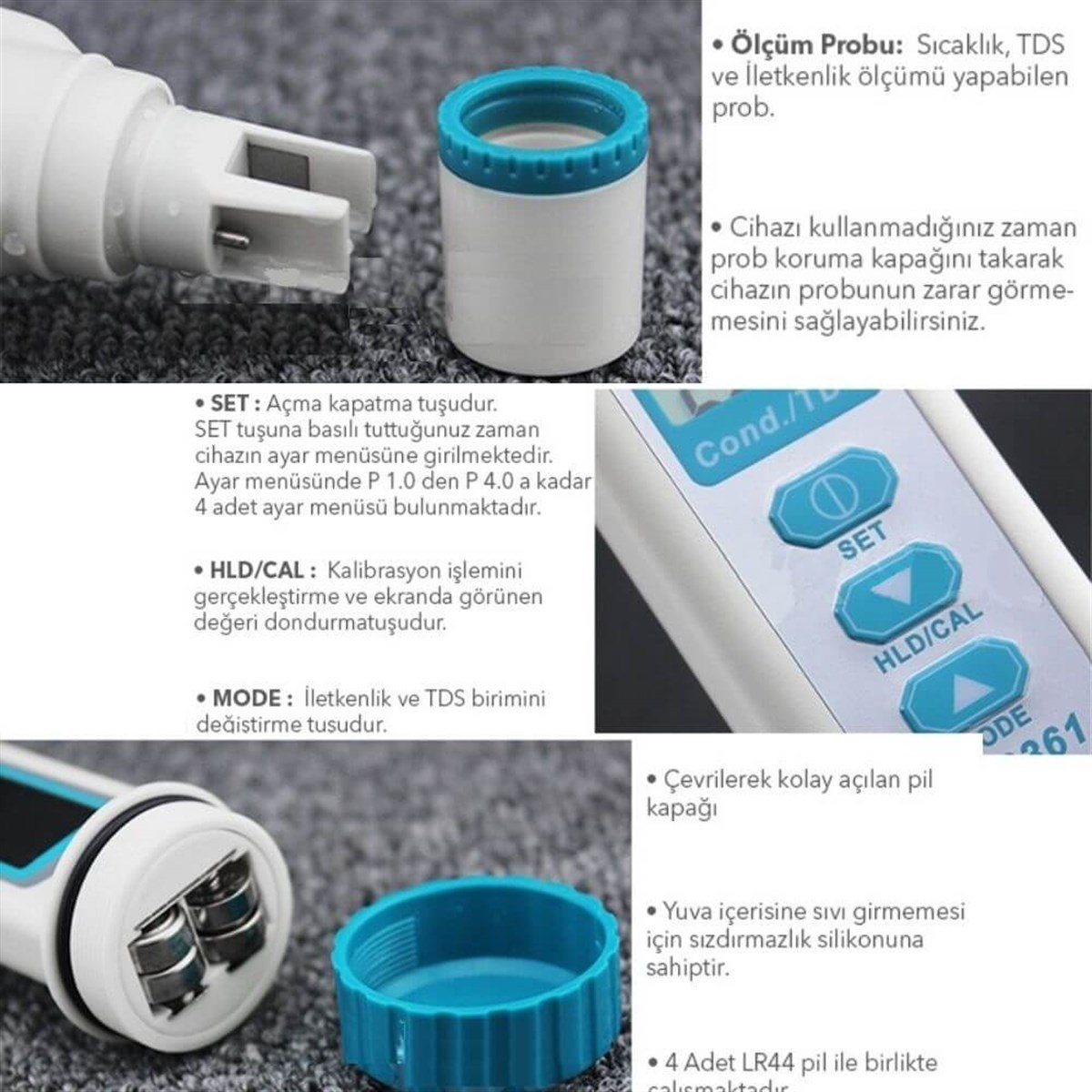 .AZ 8361 TDS / Sıcaklık / İletkenlik EC Ölçer TÜM ÖLÇÜM CİHAZLARIOLCUMCİHAZFİYAT zoofarm