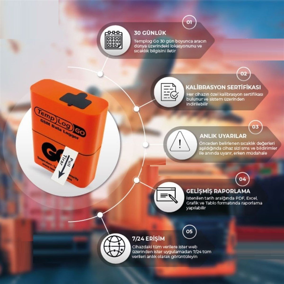 .Templog Go '30 Günlük' Tek Kullanımlık GSM Sıcaklık ve Konum Datalogger DATALOGGER ÇEŞİTLERİLOYKA zoofarm