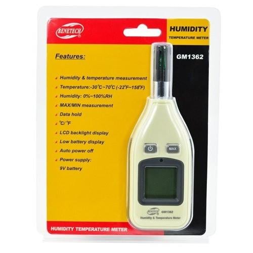 .Benetech GM1362 Mini El Tipi Nem ve Sıcaklık Ölçer ENJEKTÖRbrand> zoofarm