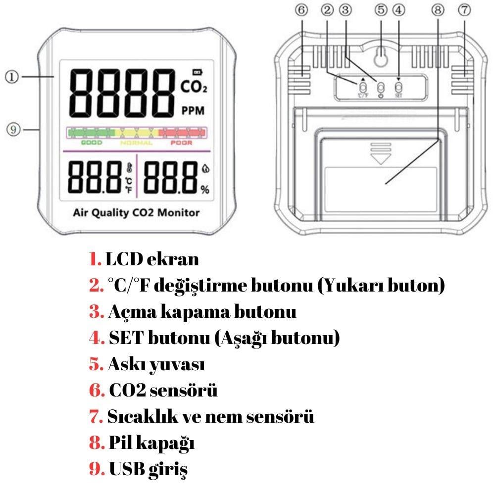 .Cem DT-326 Hava Kalitesi ve Karbondioksit Ölçer ENJEKTÖRbrand> zoofarm