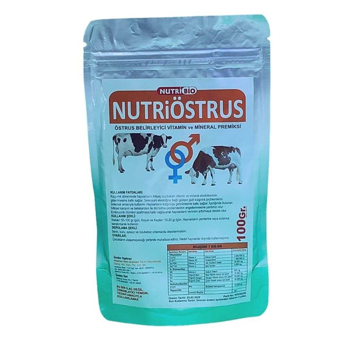 NUTRİÖSTRUS KIZGINLIK VİTAMİNİ 100 GR | zoofarm.com.tr NUTRİÖSTRUS KIZGINLIK VİTAMİNİ 100 GR BÜYÜKBAŞ İÇİNALMER zoofarm