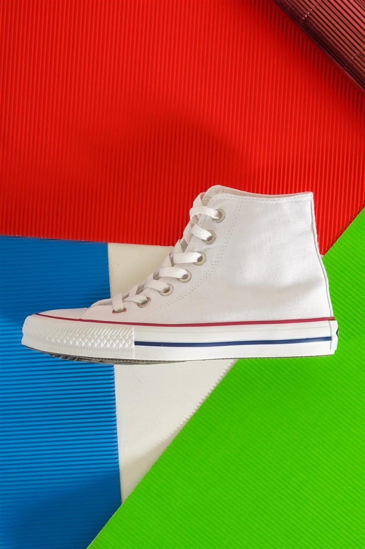 Gwenliza Canvas X Beyaz Unisex Renkli Taban Spor Ayakkabı