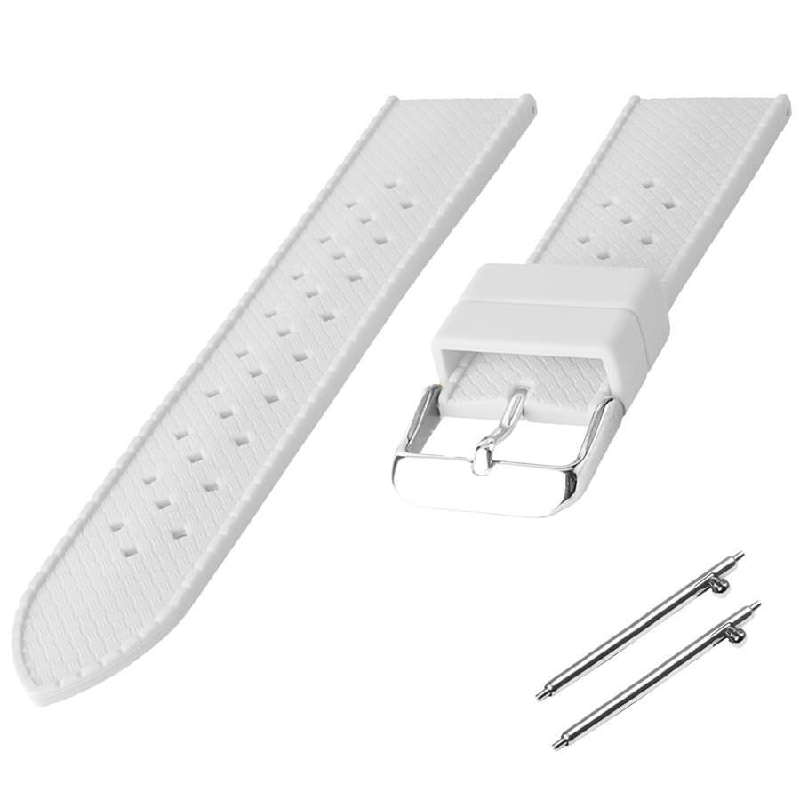 Cobra R14017-W Delikli Beyaz Renk Kauçuk Saat Kordonu
